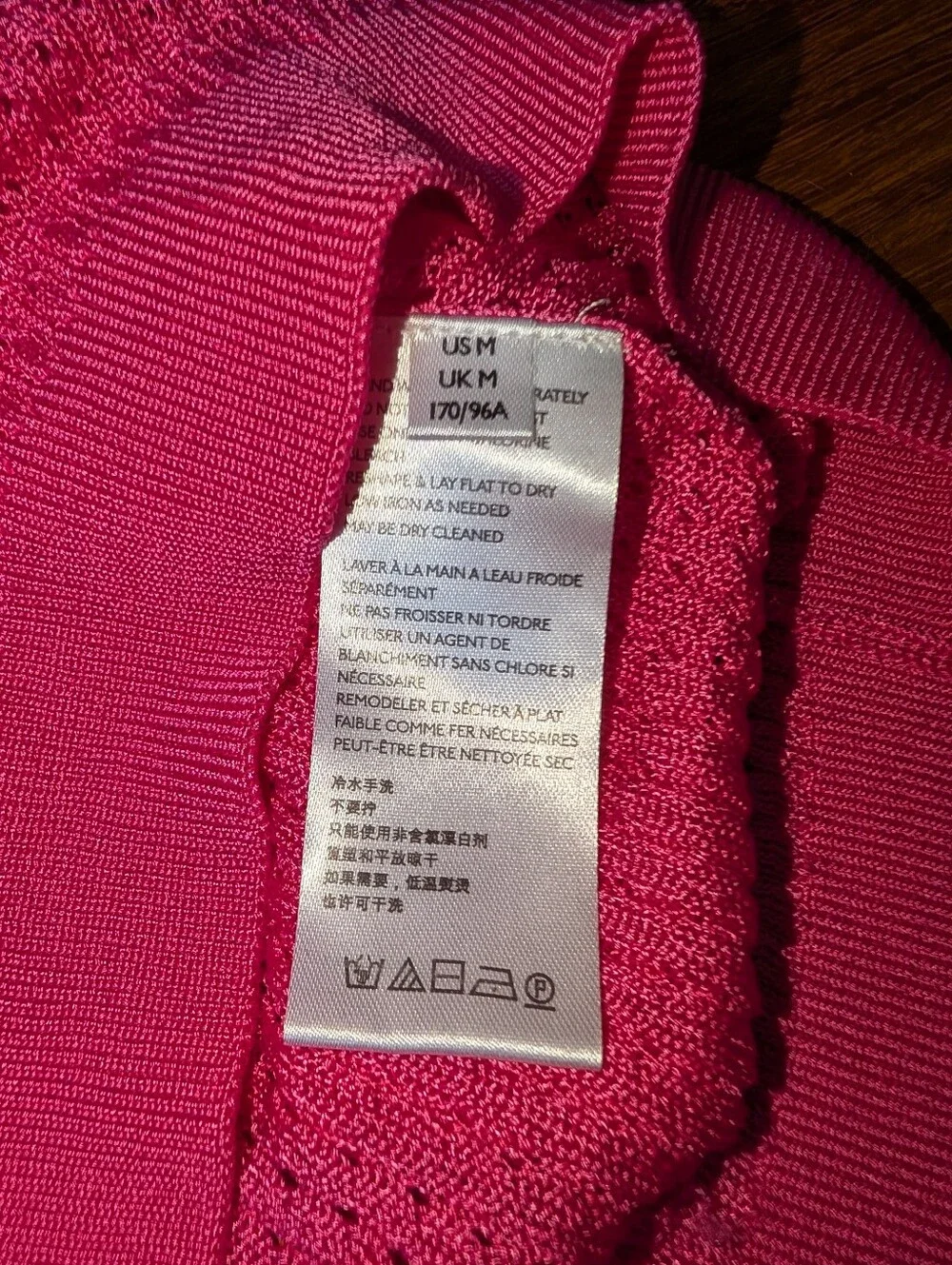 Free People Bright Pink Knit Crewneck Sweater